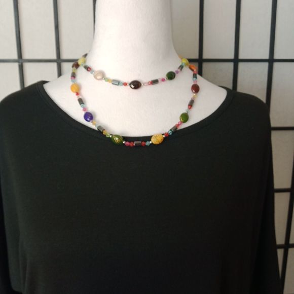 MAGNETIC 34.5" Boho Necklace Multi-Color - Picture 2 of 8